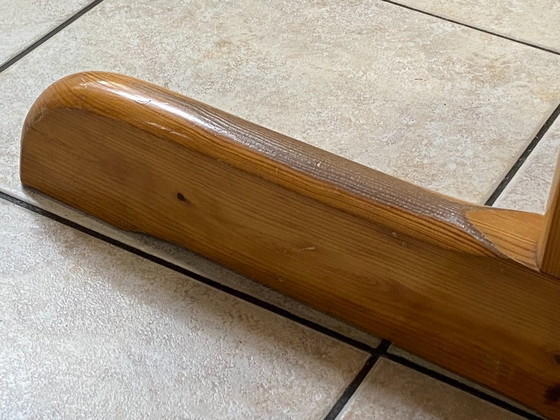 Image 1 of Tavolo rotondo allungabile, diametro 106 cm, modello Baumann, in legno massello di pino, vintage anni '70.