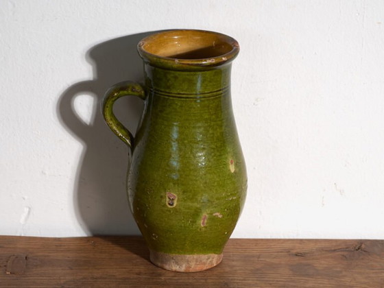 Antique folk glazed pottery jug – Central Europe, circa 1930 – Crockery, Rustic (photo 31 of 40)