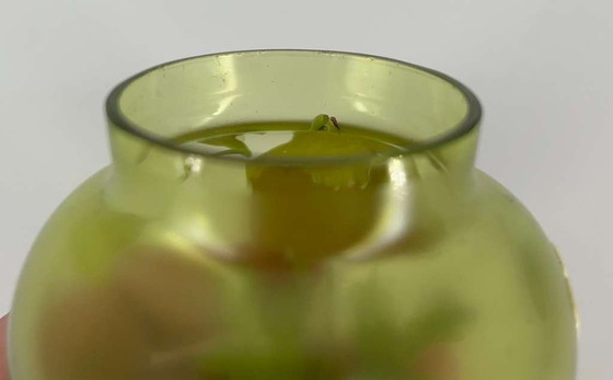 Image 1 of Rare Art Nouveau glass vase with fine enamel painting