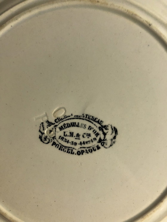 Image 1 of 3x Creil and Montereau talking plates (19th c.)