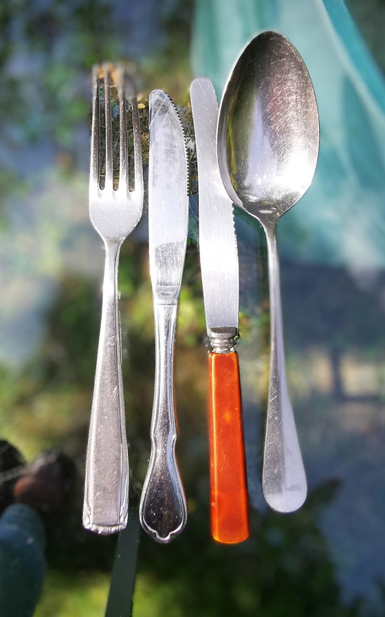 Image 1 of Cutlery sets, oa Gero zilmeta, Gero, Amefa, Sola along with salad servers and loose knives