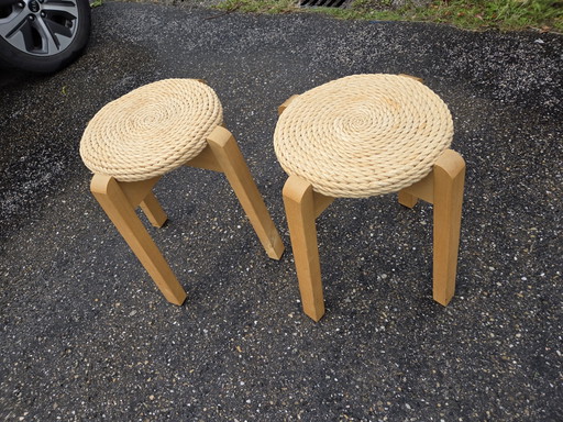 Skandinavische Kiefer Rush Hocker – krukjes, Wood, Other (photo 2 of 7)