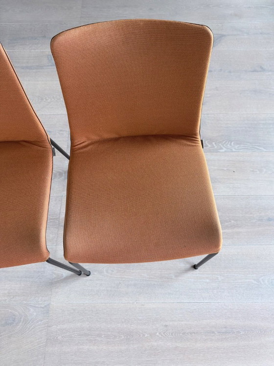 Set of 4 Walter Knoll Liz Dining chairs (Claudio Bellini), Textile, Metal, Turquoise (photo 13 of 13)