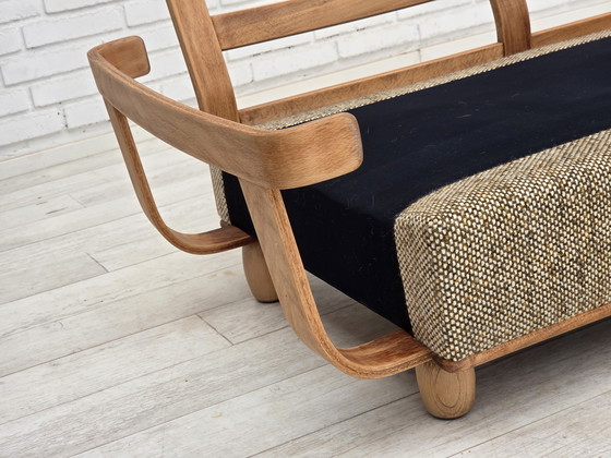 Image 1 of 1970s Danish 2-Seater Sofa, Original Condition, Furniture Wool, Bentwood