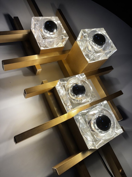 Image 1 of Große Wandleuchte • Gaetano Sciolari • Murano • Weltraumzeitalter • 1970