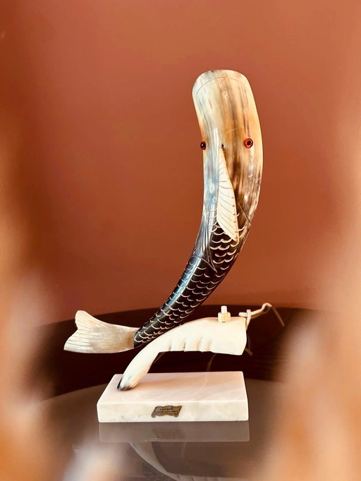 French Vintage Fish Horn Lamp