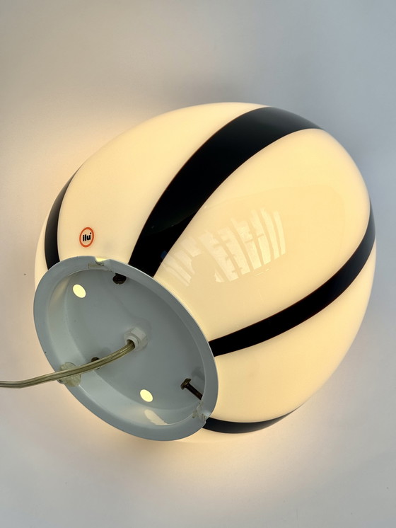 Image 1 of Iconic Ilu Holland Zebra Egg Table Lamp, Space Age Retro Lamp, Murano Glass