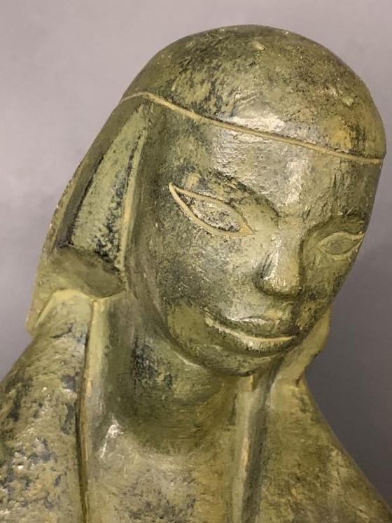 Paul Baeke, Femme et Enfant Maternité Moderniste Art Déco, 1958, Béton – Sculptures, Stone, Art Deco (photo 2 of 10)