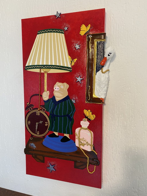 Tableau « Le monde fabuleux d'Amélie » avec horloge