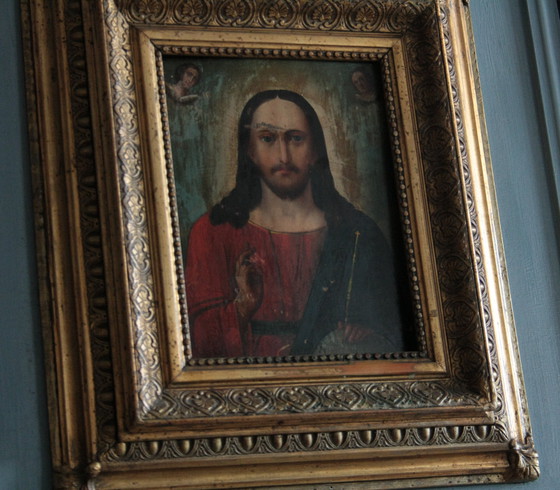 Image 1 of Orthodoxe Ikone "Christus Pantokrator" XVIII Jahrhundert Russisches Gebiet