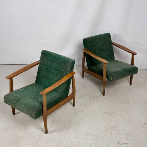 Pair of Yugoslav Green Armchairs, 1960s – Original Vintage Condition