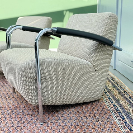 Image 1 of Zwei Leolux Scylla-Sessel - Zeitloses Top-Design in Stoff und Leder