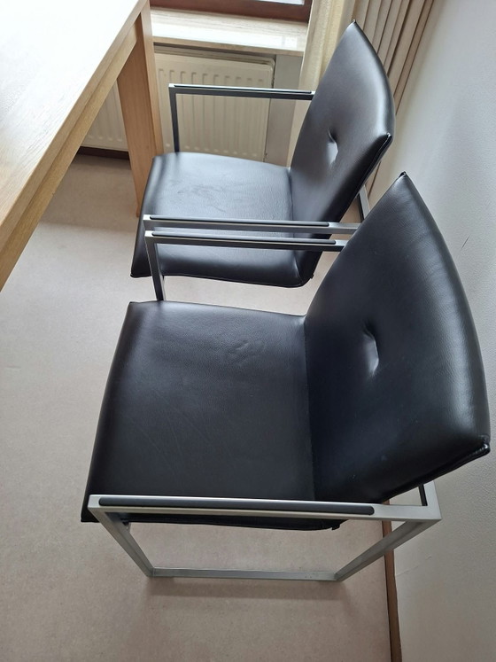 Acro frame stoelen – Arco, Dining chairs, Chrome, Leather (photo 4 of 5)