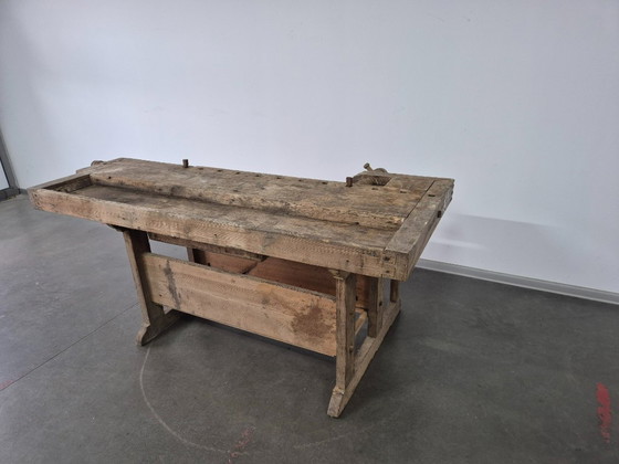 Antieke Vintage Timmermanswerkbank – Tuintafels, Wood (photo 16 of 21)