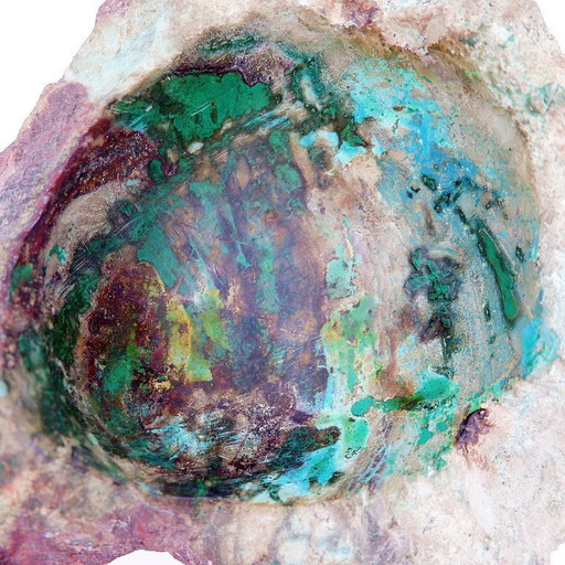 Natural malachite and azurite 1960's rough stone pocket organizer