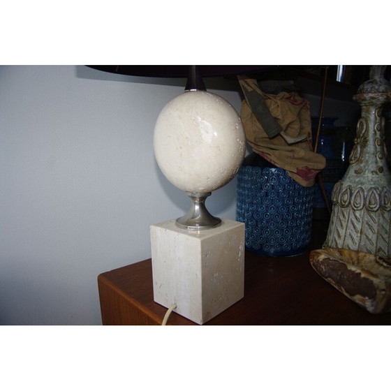 Image 1 of Vintage travertine lamp by Philippe Barbier, 1960