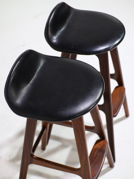 2x OD61 Bar Stools Erik Buch Rosewood Danish 1960s – Barstools, Leather (photo 12 of 14)