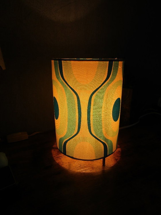 Image 1 of Vintage fabric design lamp 22 cm blue/white