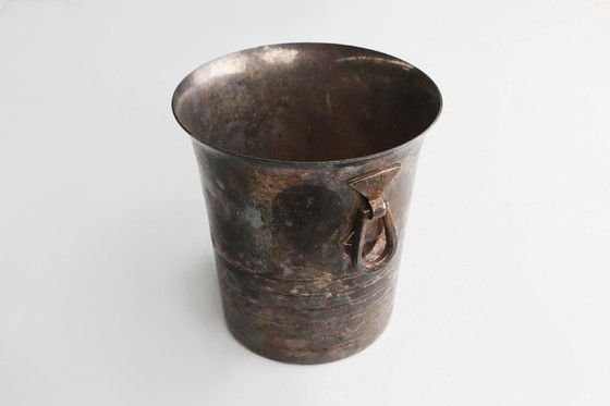 Image 1 of French Brass and Silver Plated Ice Bucket Wiskemann Style, 1900s
