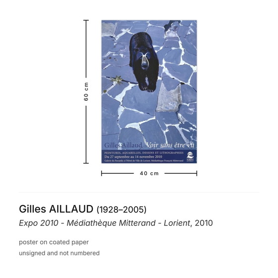 Image 1 of Gilles AILLAUD Tentoonstelling - Mitterand Mediabibliotheek - Lorient poster 2010