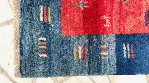 Gabbeh vloerkleed 100% Wol Jaren 80-90 - 144×195 cm