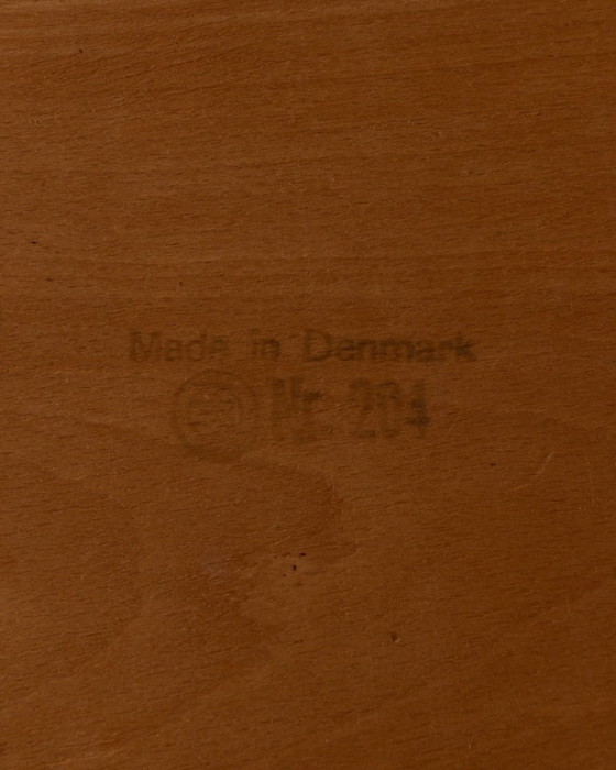 Image 1 of Ensemble de 6 chaises de salle à manger danoises style milieu du siècle · Teck et Skai noir