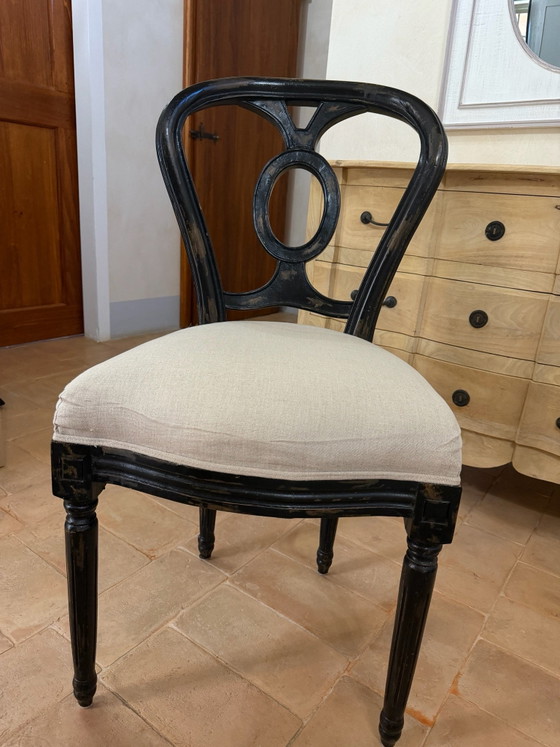 Coppia sedie Dialma Brown - nero anticato e lino écru, Sedie da pranzo, Legno, Tessile, Talpa (foto 13 di 13)