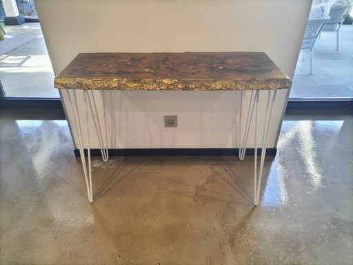 Consolle di design in legno e metallo 