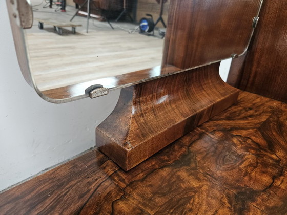 Art Déco kaptafel van notenhout met spiegel, Italiaans design, jaren 1940 – Consoles, Wood (photo 8 of 17)