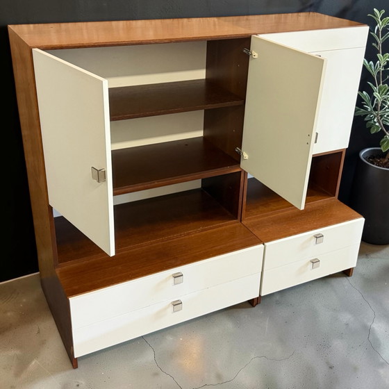 Vintage Pastoe made to measure modular Wall cabinet, Glass, Wood, Brown (photo 6 of 12)