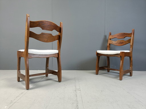 Chaises de salle à manger vintage brutaliste, ensemble de 6 - 1970