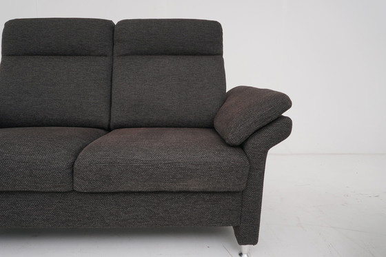 Image 1 of Himolla set set couch sofa three seater two seater armchair fabric brown