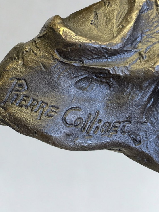 Image 1 of Superbo set di 3 sculture in bronzo firmate Collinet – stile Art Déco – 28 cm