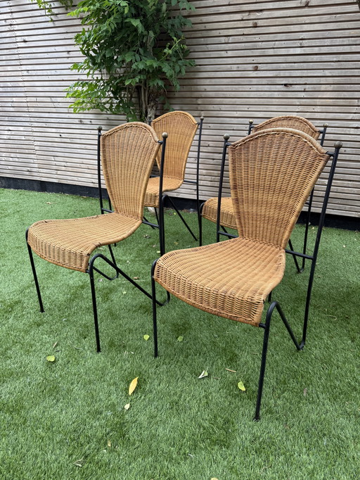 4 chaises en rotin inspirées de Frederic Weinberg