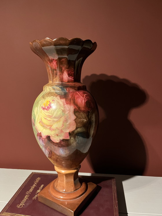 Image 1 of Vaas Royal Bonn Germany floral Art Deco 38 cm 