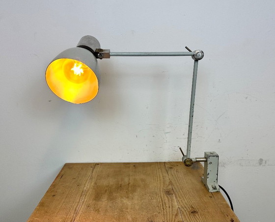Image 1 of Lampe de table industrielle grise d'Elektrosvit, années 1970