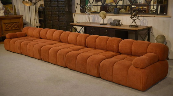 Grand canapé modulable pour 10 personnes – Canapés 3 places, Velours, Vintage (photo 8 of 17)
