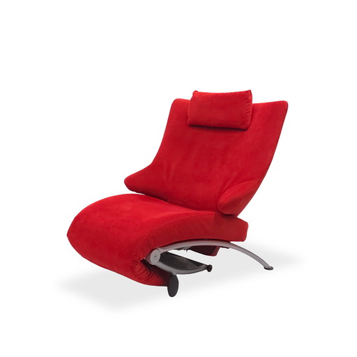WK Wohnen Solo 699 Fauteuil Alcantara Rouge | Relax chaise longue