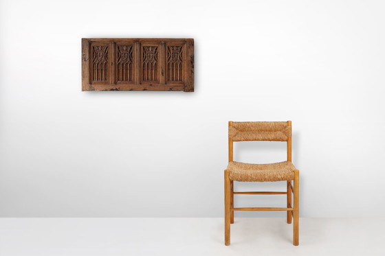 Image 1 of Pannello neogotico fiammingo intagliato a mano in rovere massello, ca. 1850