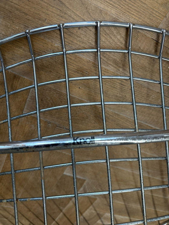 4x Knoll Bertoia Side Chair Chrom, Esszimmerstühle, Metall, Stoff, Beige (Foto 8 von 8)