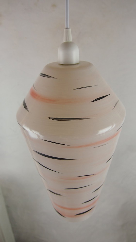 Image 1 of Rara lampada a sospensione francese in stile Mid-Century Modern nello stile di LUNEL