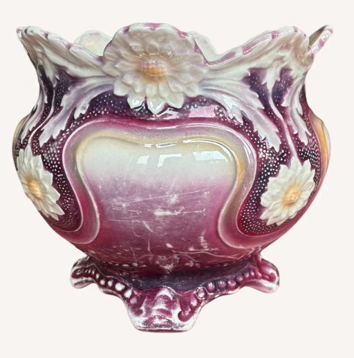 Vintage ornate ceramic vase/cachepot