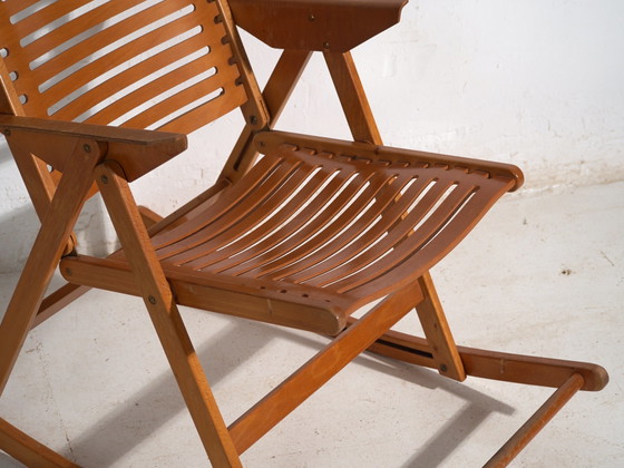 Antique folding Rex rocking chair by Niko Kralj – Slovenia, circa 1970 – Brass, Vintage (photo 28 of 40)