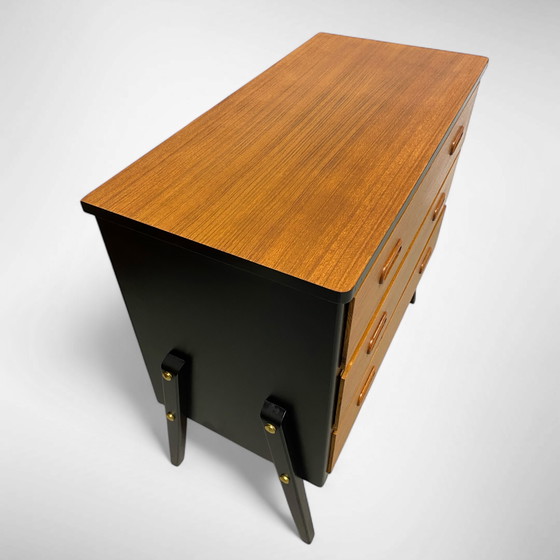 Image 1 of Commode vintage à 3 tiroirs en placage de teck