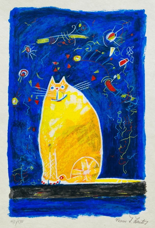 Franz L. Lauter - Gato amarillo - Serigrafía