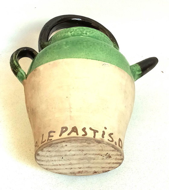 Image 1 of Brocca in terracotta Pastis Monaco degli anni '40. Altezza 26,5 cm.