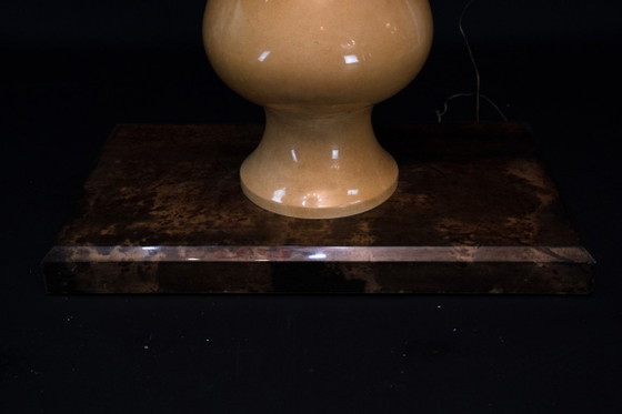 Image 1 of Aldo Tura Mid-Century Modern Goatskin Parchment Bar Cabinet, Italy, 1960s