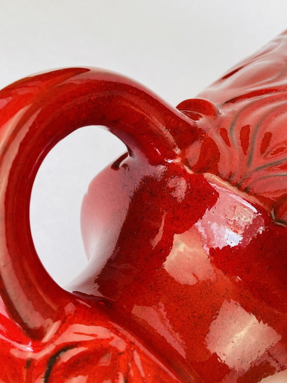 Image 1 of Scheurich Keramik 485-45 Amsterdam Onion vase, West Germany, 1970s, high-gloss red, exceptional condition, 46.5 cm