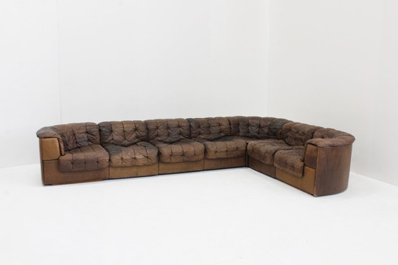 Image 1 of Vintage De Sede DS 11 modular bank patchwork leather 1970s