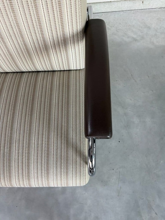 Leolux Scylla Armchairs with Footstool - Fabric and Leather – Footstools & poufs, Textile (photo 8 of 17)